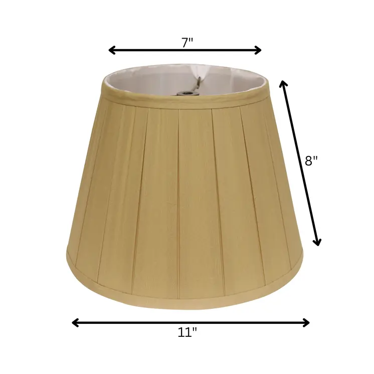 11" Primrose Slanted Crimped Box Shantung Lampshade