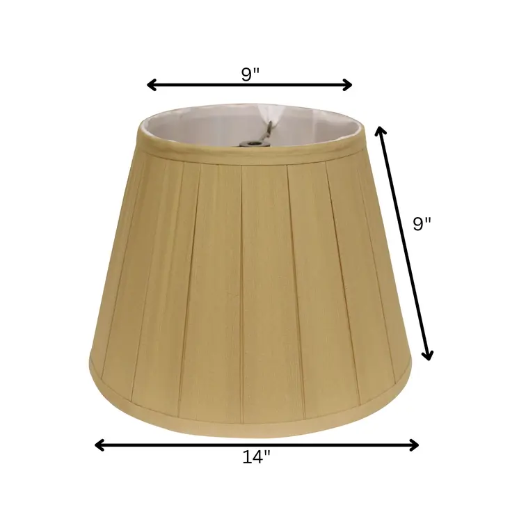 14" Primrose Slanted Crimped Box Shantung Lampshade