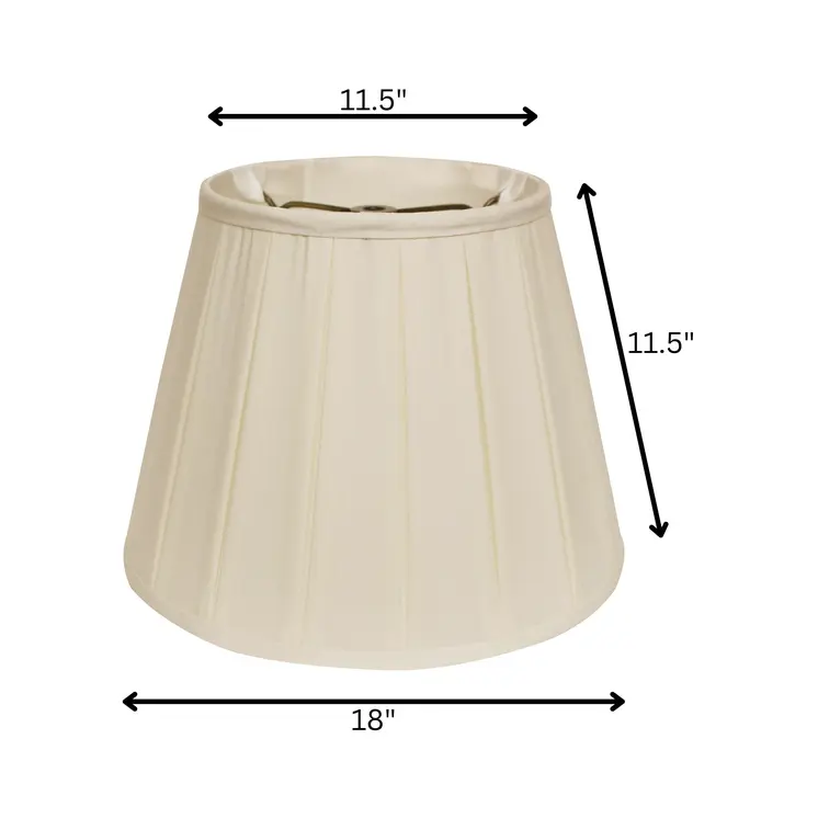 18" Ivory Slanted Crimped Box Shantung Lampshade