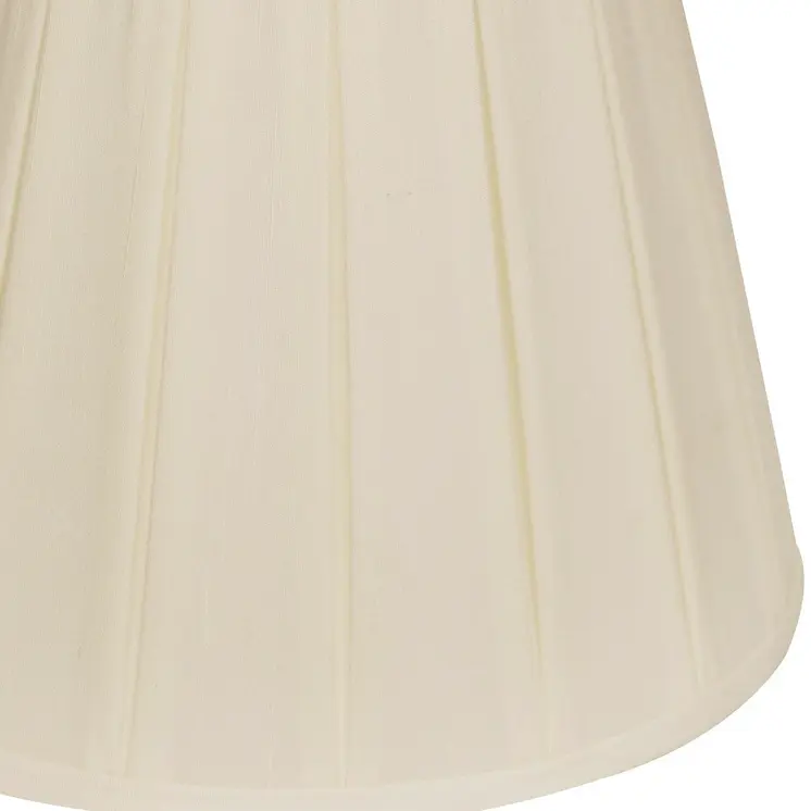 19" Ivory Slanted Crimped Box Shantung Lampshade
