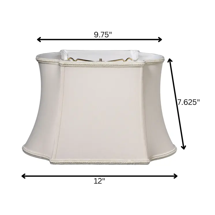 12" Cream Premium Oblong Shantung Lampshade