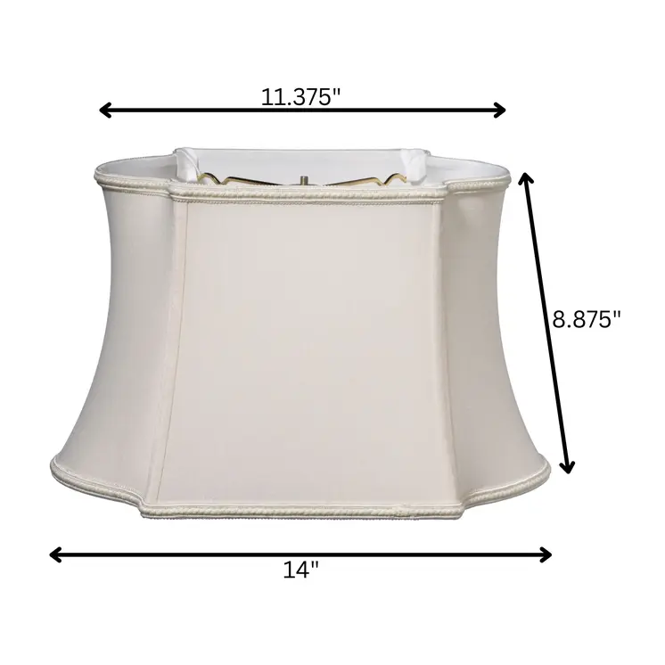 14" Cream Premium Oblong Shantung Lampshade