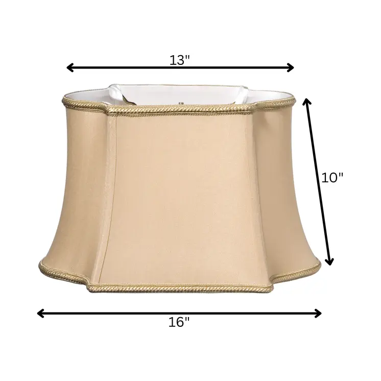 16" Vintage Gold Premium Oblong Shantung Lampshade