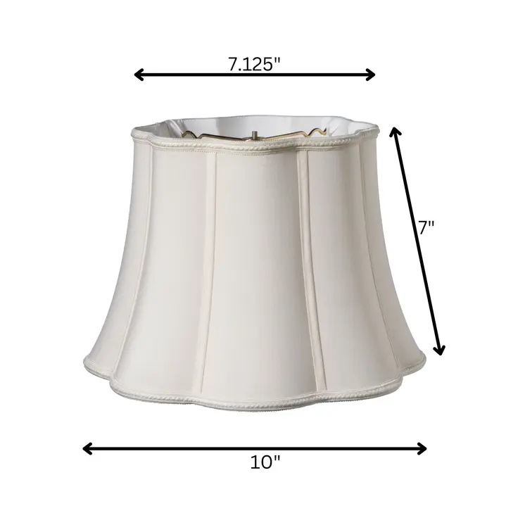 10" Cream Melon Scallop Shantung Lampshade