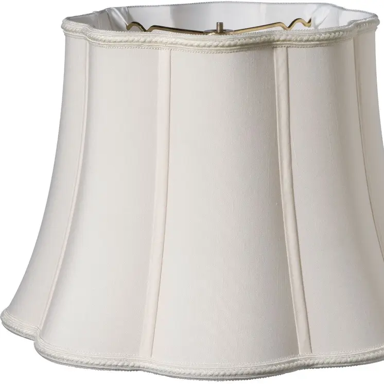 12" Cream Melon Scallop Shantung Lampshade