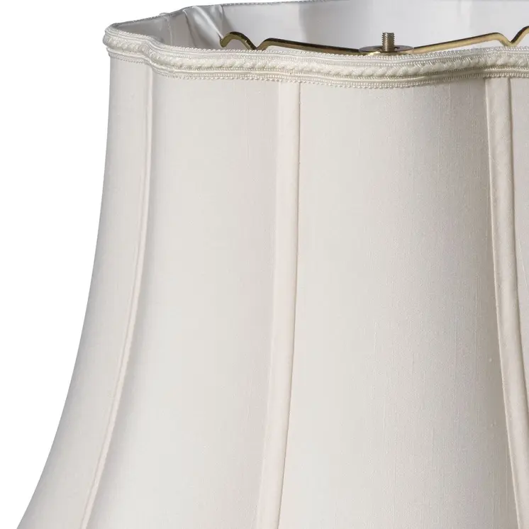 12" Cream Melon Scallop Shantung Lampshade