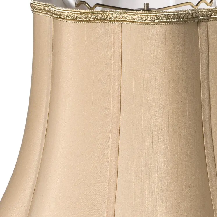 14" Vintage Gold Melon Scallop Shantung Lampshade