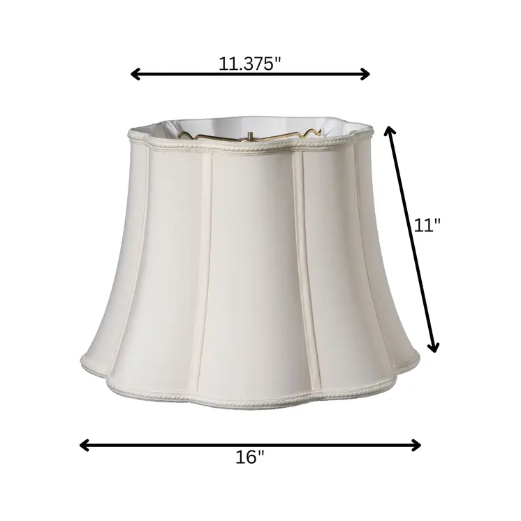 White Shantung Silk Novelty 16"W Bottom