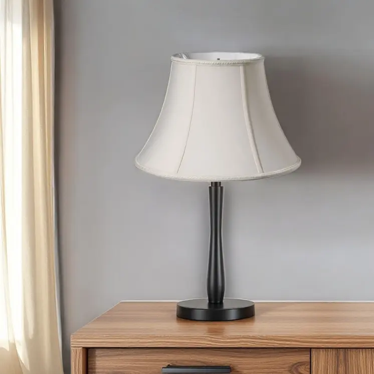 14" Cream Slanted Oval Shantung Lampshade