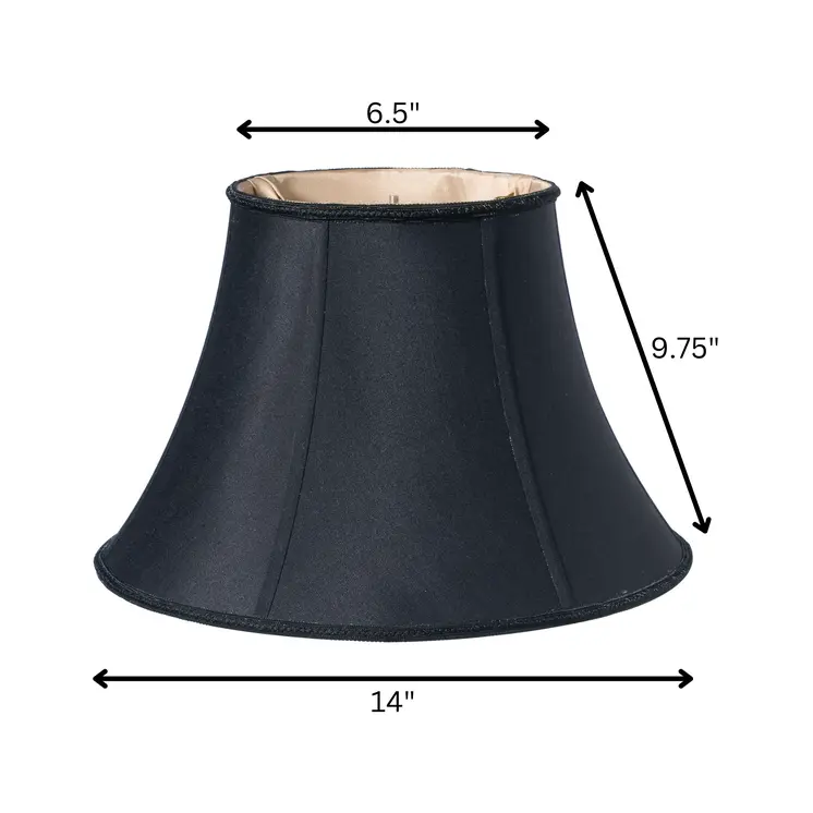 14" Black with Bronze Lining Slanted Oval Shantung Lampshade