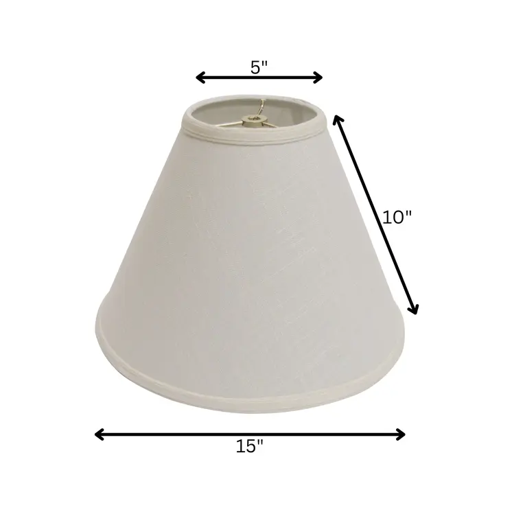 15" Off White Deep Cone Slanted Linen Lampshade