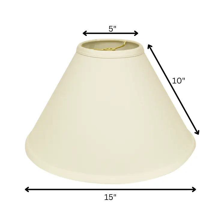 15" Ivory Deep Cone Slanted No Slub Lampshade