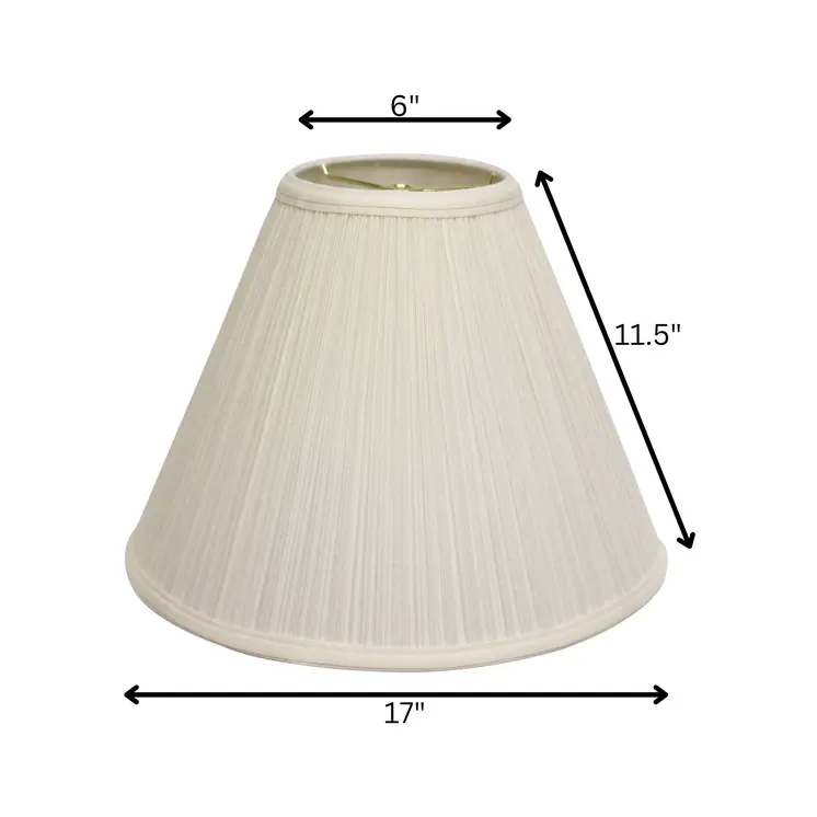 17" White Deep Cone Slanted Broadcloth Lampshade