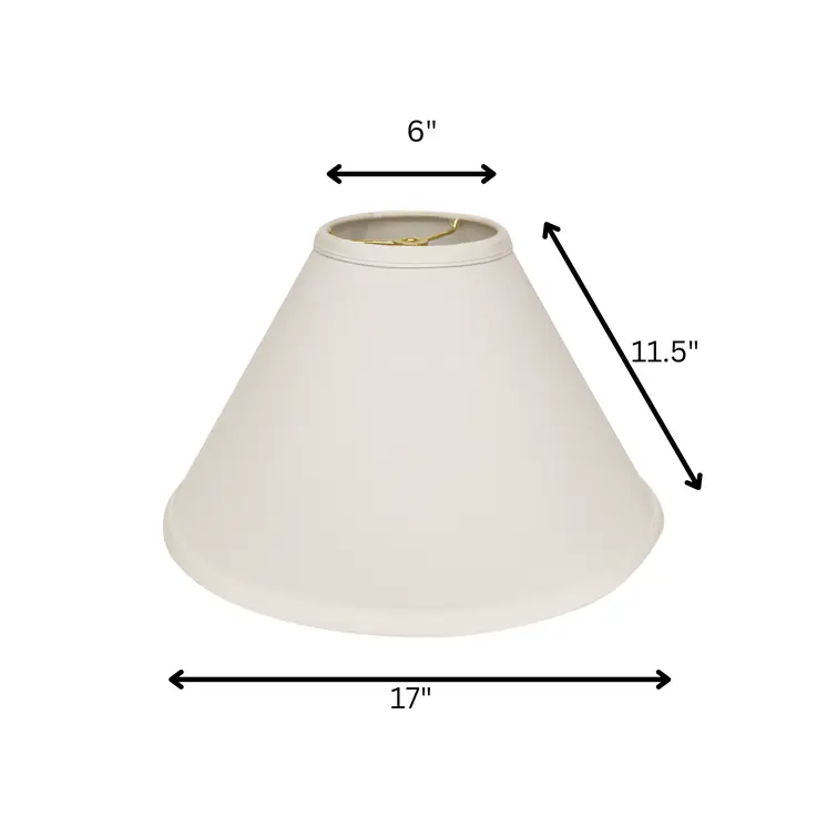 17" White Deep Cone Slanted No Slub Lampshade