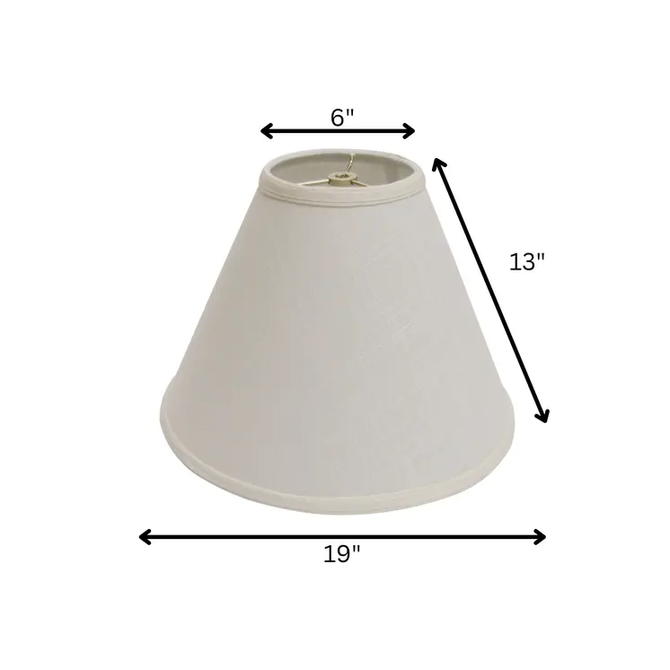 19" Off White Deep Cone Slanted Linen Lampshade
