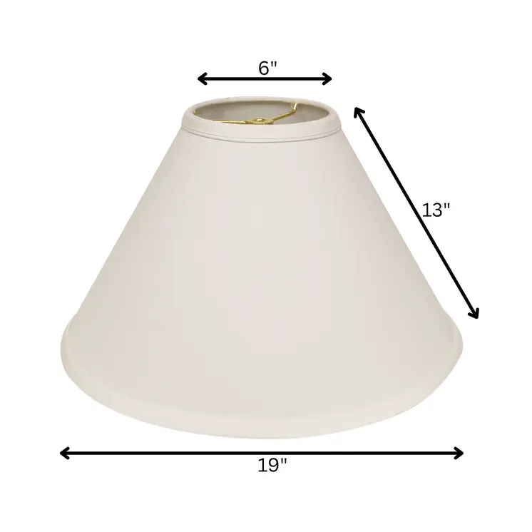19" White Deep Cone Slanted No Slub Lampshade