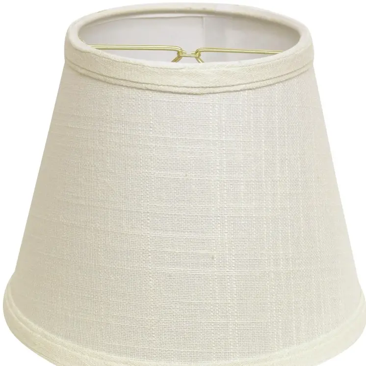 8" White Empire Hardback Slanted Linen Lampshade
