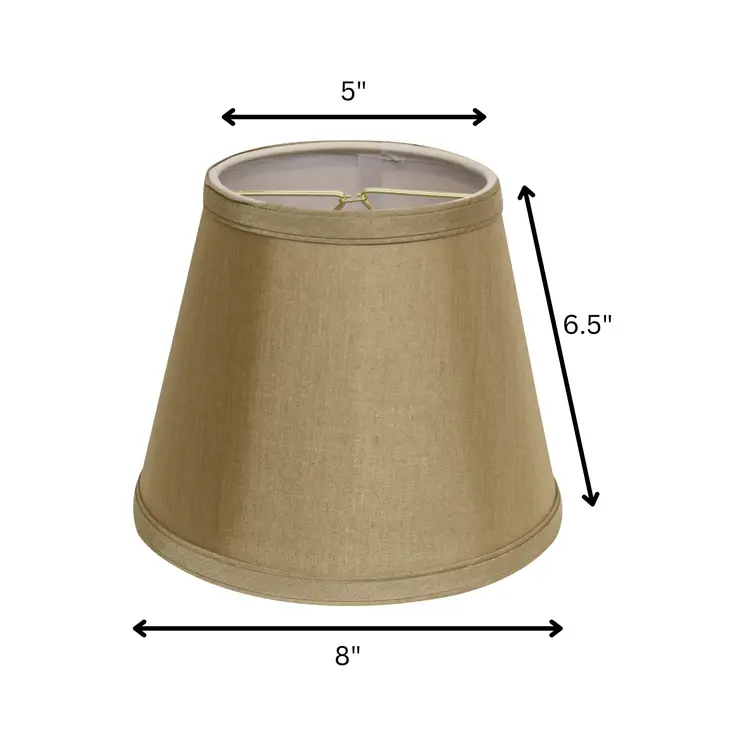 8" Pale Brown Empire Hardback Slanted No Slub Lampshade