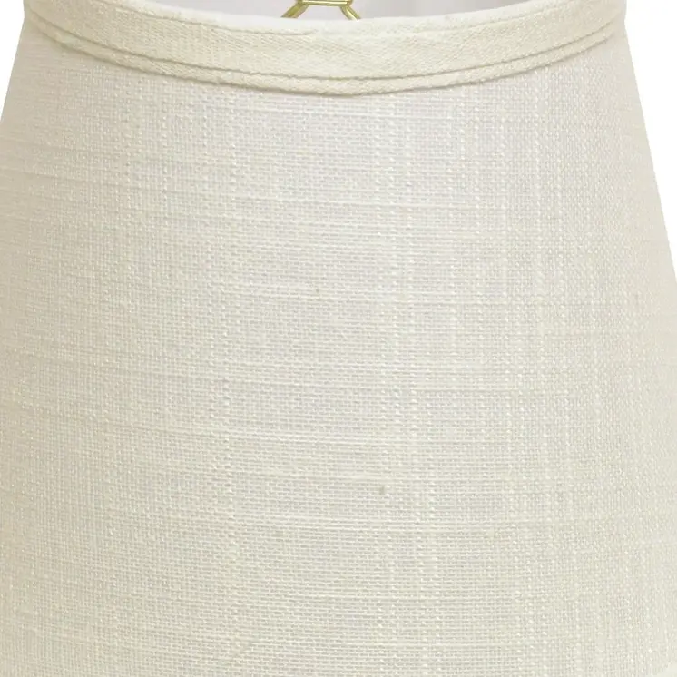 10" White Empire Hardback Slanted Linen Lampshade