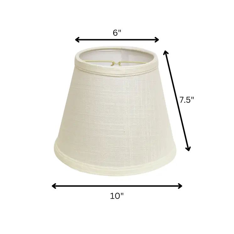 10" White Empire Hardback Slanted Linen Lampshade