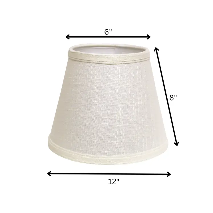 12" Off White Empire Hardback Slanted Linen Lampshade WF