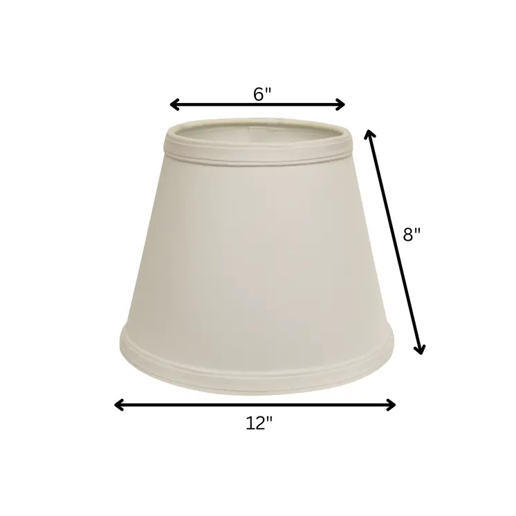 12" White Hardback Empire Slanted Slanted No Slub Lampshade