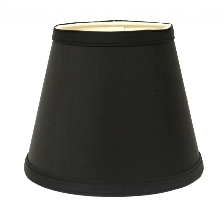 12" Black with White Hardback Empire Slanted Slanted Shantung Lampshade