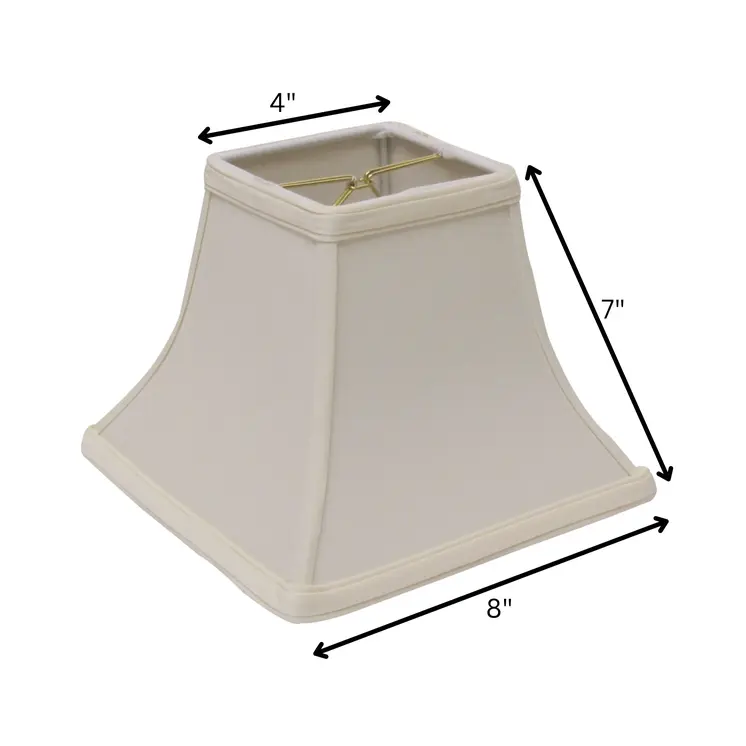 8" Ivory Square Bell No Slub Lampshade