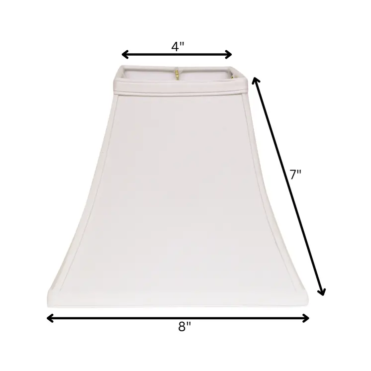 8" White Squre Bell No Slub Lampshade