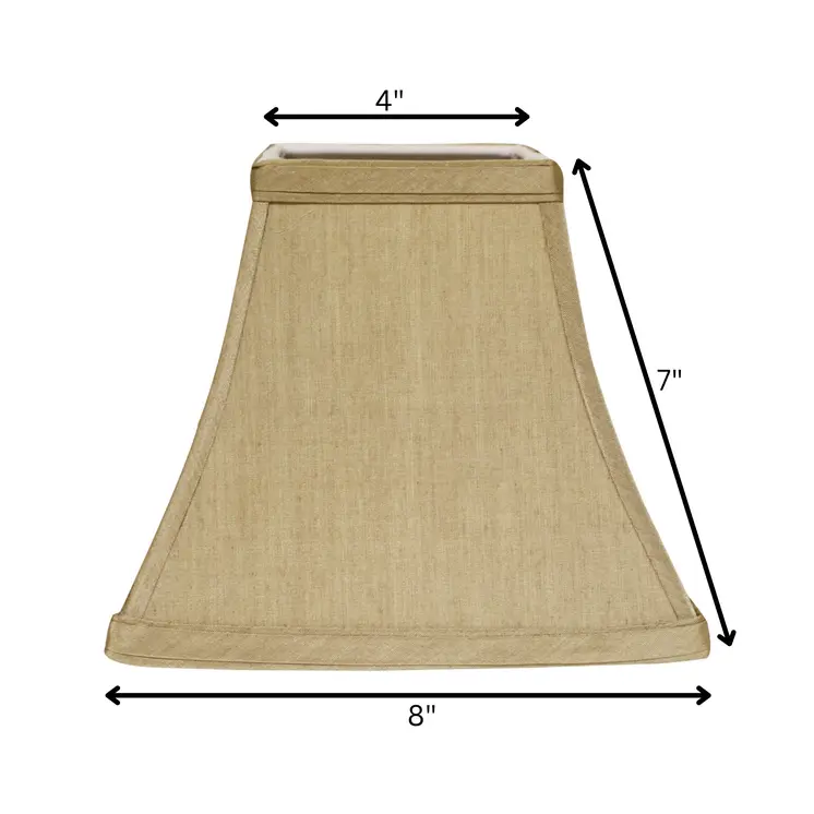 8" Pale Brown Square Bell No Slub Lampshade