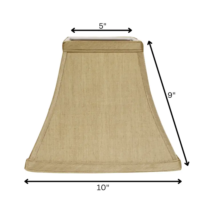 10" Pale Brown Square Bell No Slub Lampshade