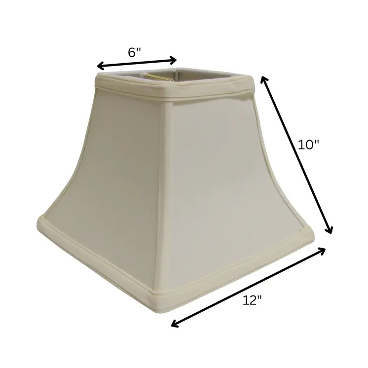 12" Ivory Square Bell No Slub Lampshade