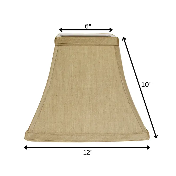 12" Pale Brown Square Bell No Slub Lampshade