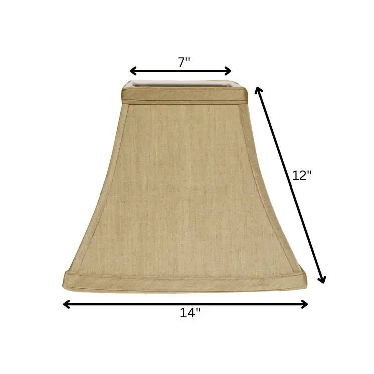 14" Pale Brown Square Bell No Slub Lampshade