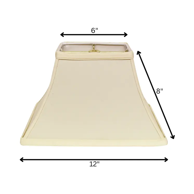 12" Ivory Rectangle Bell No Slub Lampshade