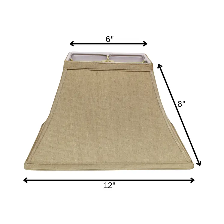 12" Pale Brown Rectangle Bell No Slub Lampshade