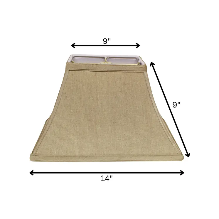 14" Pale Brown Rectangle Bell No Slub Lampshade