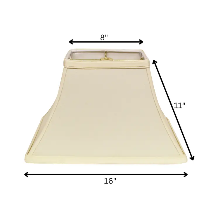 16" Ivory Rectangle Bell No Slub Lampshade