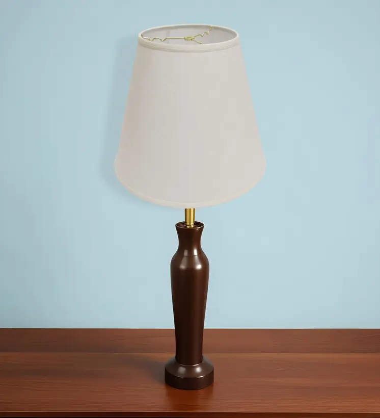 16" Off White Deep Empire Linen Lampshade