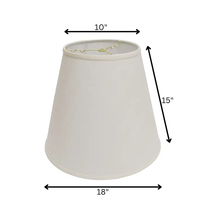 18" White Deep Empire Linen Lampshade