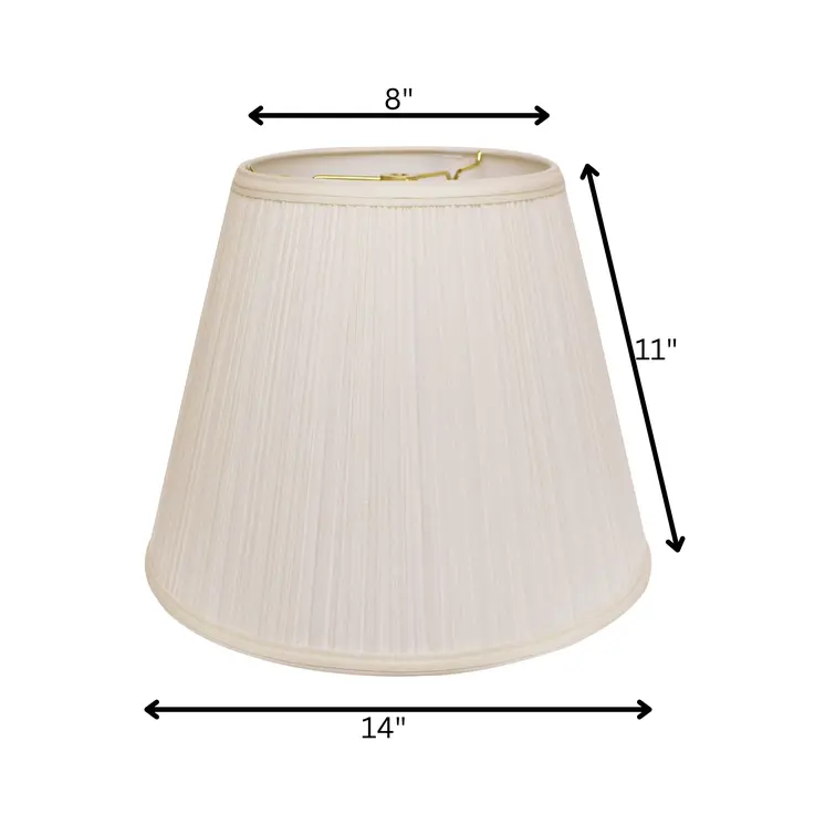14" White Empire Deep Slanted Broadcloth Lampshade