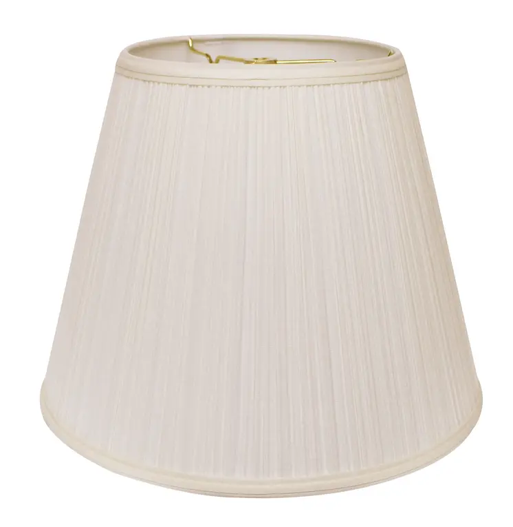14" White Empire Deep Slanted Broadcloth Lampshade