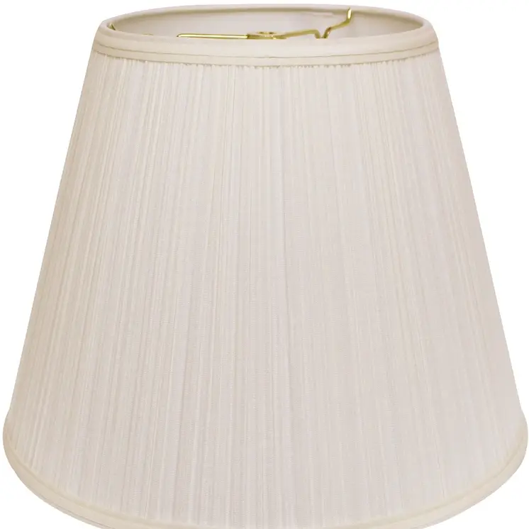 14" White Empire Deep Slanted Broadcloth Lampshade