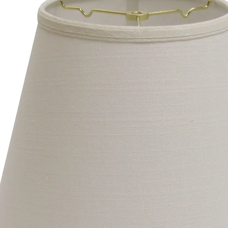 14" White Empire Deep Slanted Linen Lampshade