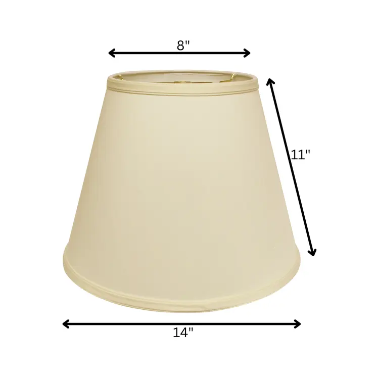 14" Ivory Empire Deep Slanted No Slub Lampshade