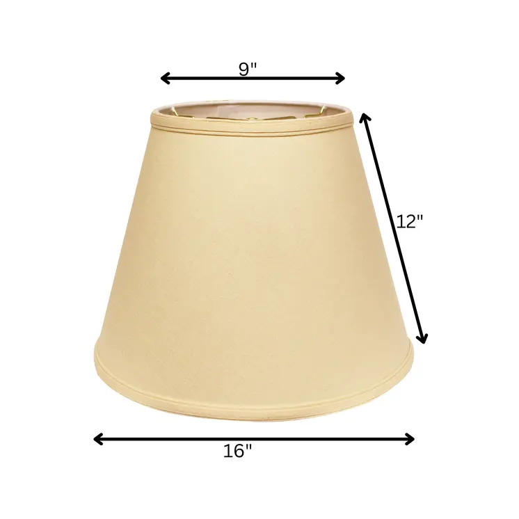 16" Parchment Biege Empire Deep Slanted Linen Lampshade