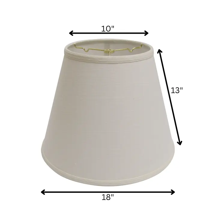 18" White Empire Deep Slanted Linen Lampshade