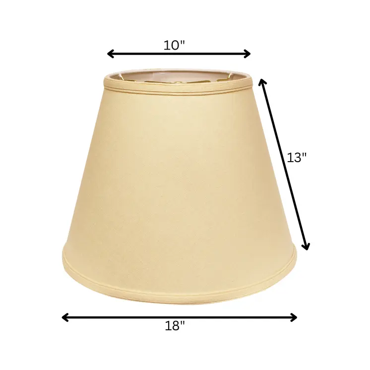 18" Parchment Biege Empire Deep Slanted Linen Lampshade