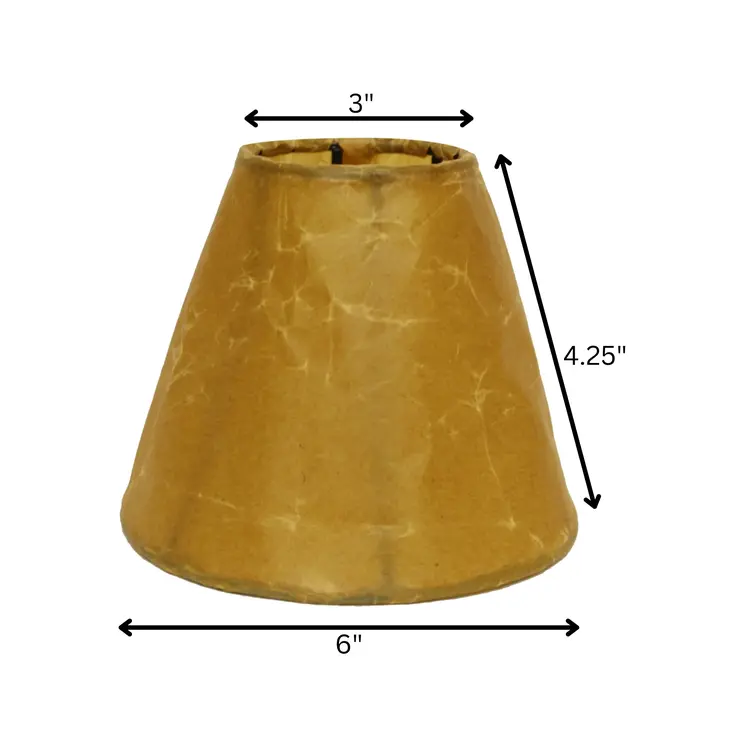 6" Brown Set of 6 Empire Slanted Chandelier Crinkle Oil Paper Lampshades