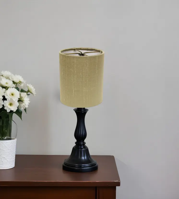 5" Antique Gold Set of 6 Drum Chandelier Pongee Silk Lampshades